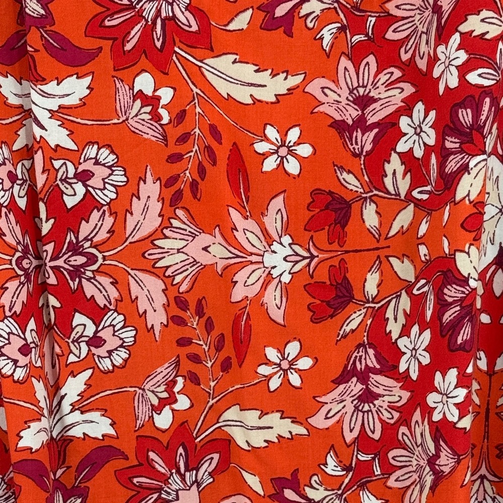 Old Navy Peasant Top Womens XXL TTG Orange Boho Cottagecore Romantic Floral Fall - Picture 2 of 8
